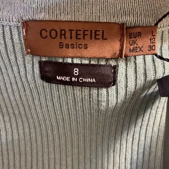 Cortifiels Mint Green Ribbed Cardigan button up Sz 8 NWT - Picture 5 of 6